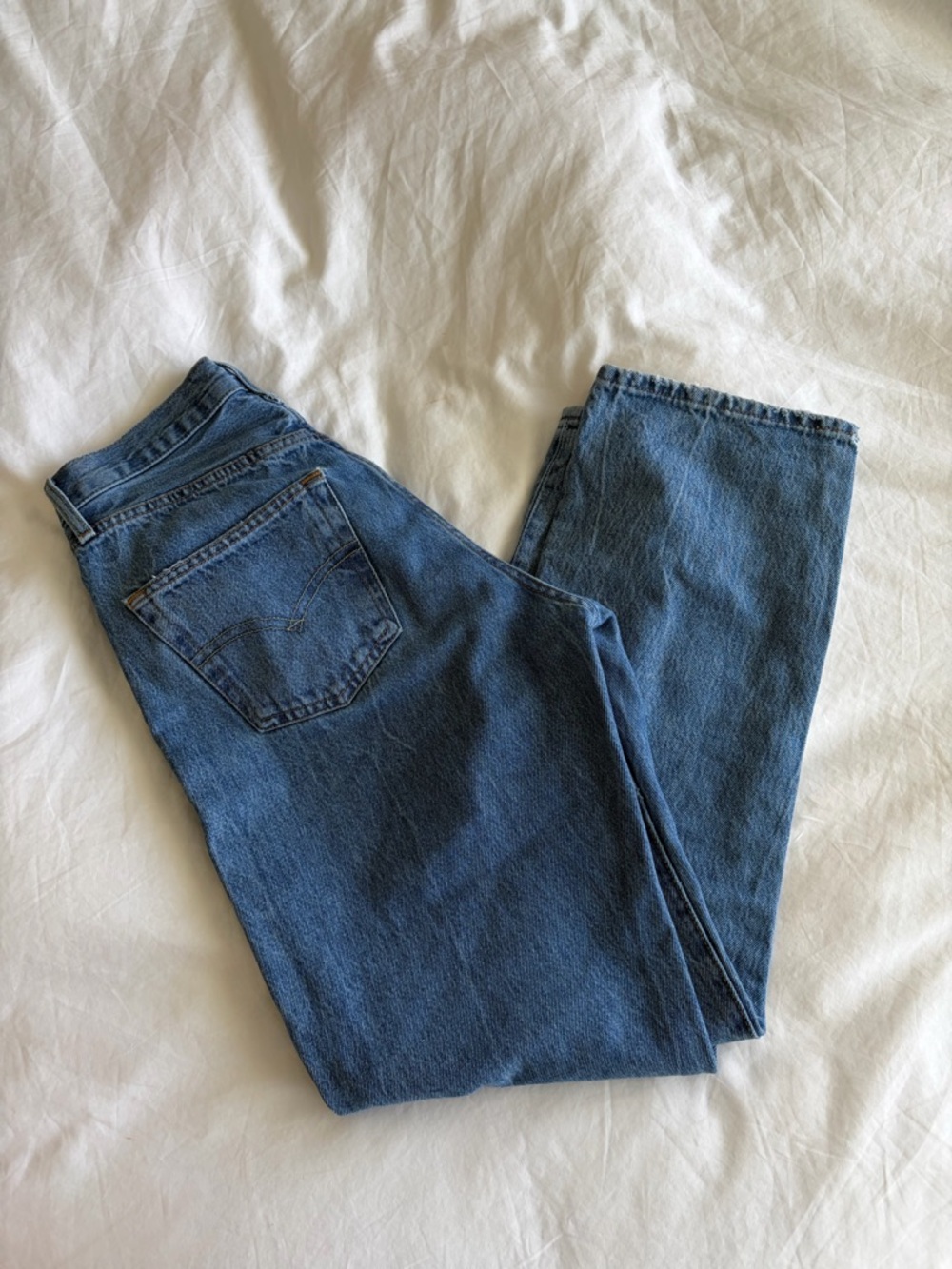 Levi's Boyfriend Jeans in Medium Blue Denim